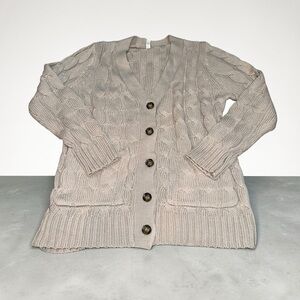 Zenana Outfitters Gray/Taupe Cardigan Sweater (1X)